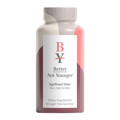 Better Not Younger Significant Other Hair, Skin & Nails Supplement - Sugar-Free Gummies for Hair Growth with Vitamin A & Biotin - Cruelty-Free Women Hair Growth Treatment - 60ct, Strawberry Flavor