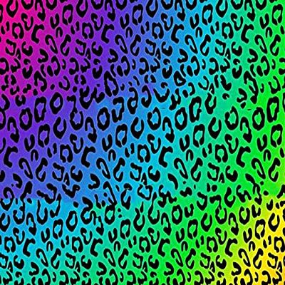 1/2 Sheet - Rainbow Cheetah Print Background - D24716-2D Edible Cake Cupcake Party Topper