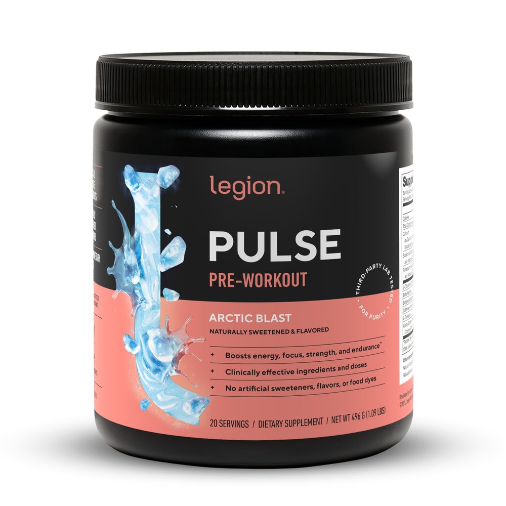 LEGION Pulse Pre Workout - All Natural Nitric Oxide Preworkout Drink to Boost Energy, Creatine Free, Naturally Sweetened, Beta Alanine, Citrulline, Alpha GPC (Arctic Blast)