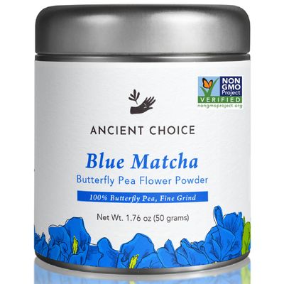 Ancient Choice - Blue Matcha (50 grams) | Butterfly Pea Flower Powder Tea | Medium Grind | Sun-dried in Thailand | Non-GMO | No Plastic | Non-Plastic Packaging | Gourmet Superfood