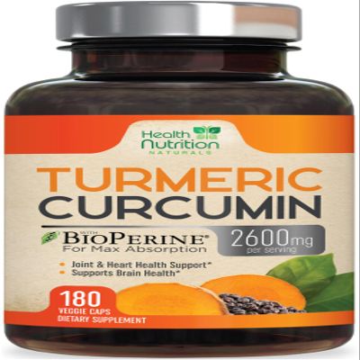 Turmeric Curcumin Supplement 2600mg - 95% Curcuminoids with Organic Turmeric & BioPerine Black Pepper for Best Absorption, Nature's Vegan Joint Support, Non-GMO Tumeric, Bottled in USA - 180 Capsules