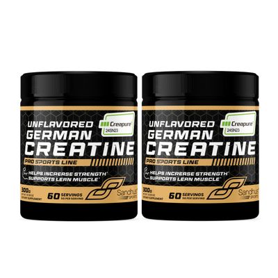 Sandhu's Creapure German Creatine Monohydrate Powder Supplements for Men & Women, Unflavored, 60 Servings (Pack of 2), 21.16 Oz, Sport Supplement Supports Lean Muscle Building