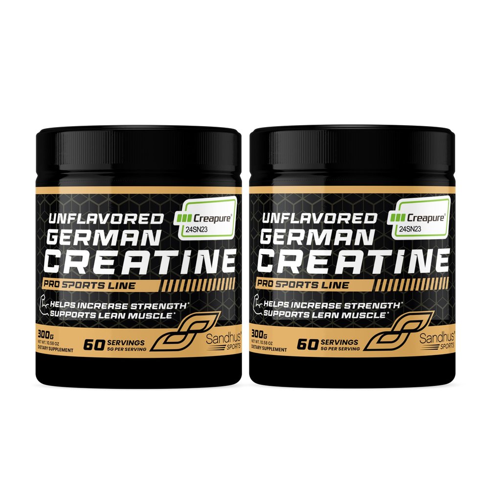 Sandhu's Creapure German Creatine Monohydrate Powder Supplements for Men & Women, Unflavored, 60 Servings (Pack of 2), 21.16 Oz, Sport Supplement Supports Lean Muscle Building