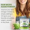 AKI Marine Phytoplankton Powder - Source of Raw Omega-3 EPA Micro Algae Nannochloropsis - Plant Based Proteins, Vitamins for Overall Wellness - Complete Protein Source, Vegan & GMO Free (2oz/57g) view 3