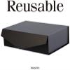 BLK&WH Gift Box - 11.5x8.1x3.8 Inches, Black, Large, Magnetic Groomsman Box (Matte Black) view 3