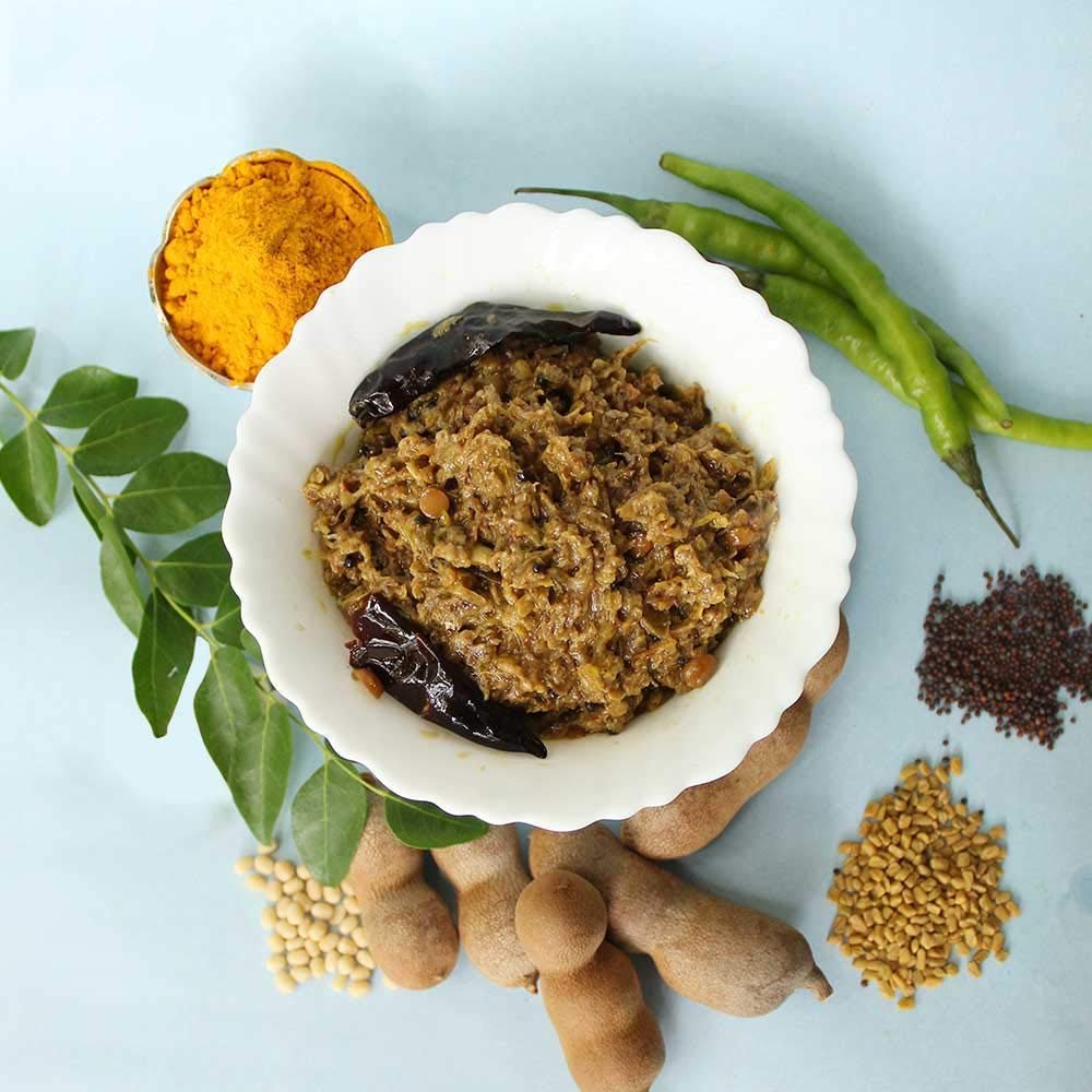 Brahmin - Green Tamarind Pickle Without Garlic (Made for Brahmins) Chinthakaya Thokku Aachar / (Home Made) (Small - 250 g)