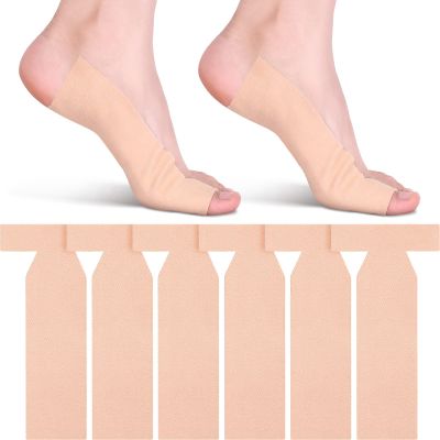 16 Pieces T Shaped Big Toe Brace - Soft Adhesive Turf Toe Wrap Elastic Tape for Women Men