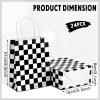 Gersoniel 24 Pieces Checkered Race Treat Bags White Black Checkered Bags Racecar Themed Candy Containers Plaid Kraft Paper Race Car Party Favors Shopping Goodies Pouches with Handle for Birthday view 2