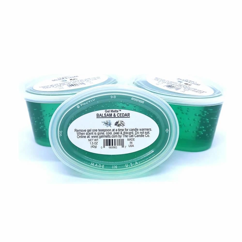 3 Pack of Balsam and Cedar for Gentle Christmas Holiday Aroma Long Lasting Gel Melts for Warmers and Burners Peel, MELT, Enjoy
