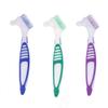 qiangXINGYai 3 Pcs Denture Cleaning Brush Portable Cleaning Brush False Teeth Brushes for Denture Care Denture Cleaner with Multi-Layered Soft Bristles and Dual Angled view 1
