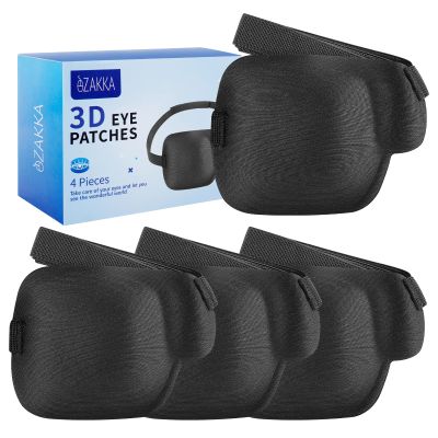 eZAKKA 3D Eye Patches for Adults Kids Right Eye, 4 Pieces Medical Eyepatch for Lazy Eyes Amblyopia Strabismus and After Surgery, Black (Right)