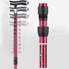 HYHMJ-Walking Cane Stationary Quad Base Have 10 Level Height Adjustable Walking Stick, with LED Light and Carrying Bag for Man/Woman Self Standing Crutch,Brown view 2