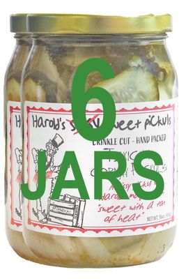 Harold's - Sissy Sweet Crickle Cut Pickle Slices - Sweet and Spicy Habanero Pickles and Onions - Zesty Bread and Butter Style Pickles - Made in Texas
