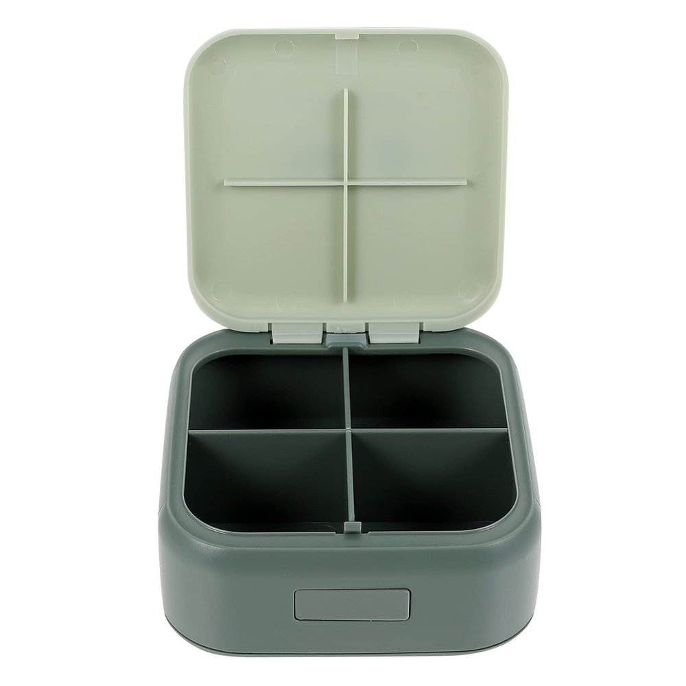 1pc Weekly Pill Organizer Case Portable Multi-Compartment Container for Medications Durable Green Material for Travel and Daily Use