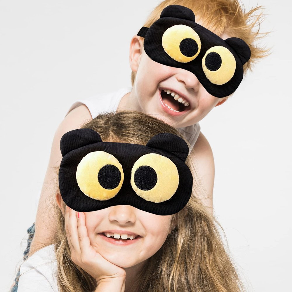 2 Pieces Eye Sleep Mask Funny Cover Eye Blindfold for Women Men Kids, 100% Blackout Sleeping Mask with Adjustable Strap, Sleeping Eye Shades Soft Funny for Travel/Night Sleeping/Office Rest/Nap.