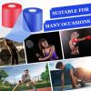 2 Rolls Prewrap Athletic Tape Foam Underwrap Tape Sports Foam Underwrap Bandage for Hair Wrists Elbows Knees Ankles, 2.75 Inches x 30 Yards(Rose Red, Blue) view 4