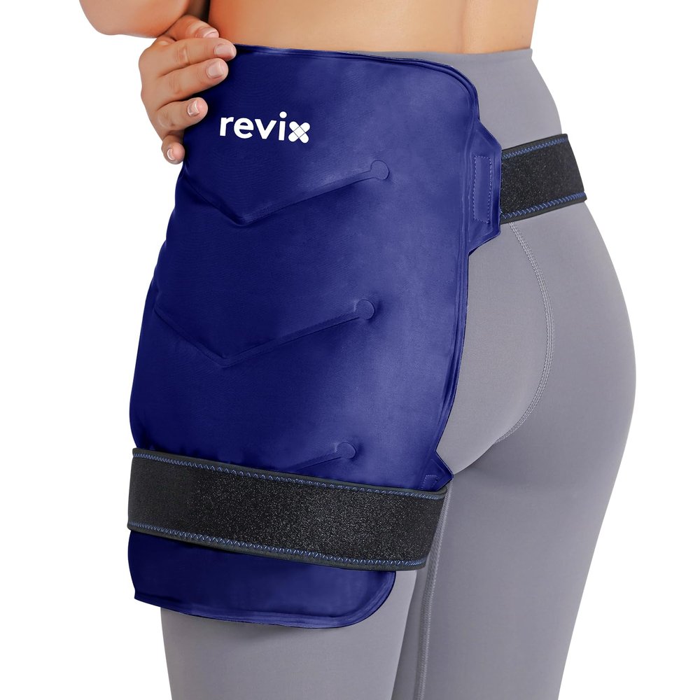 REVIX Ice Pack for Hip Replacement, Flexible Gel Cold Pack for Discomfort Relief, Hip Ice Compression Wrap Cold Compress Therapy, Navy