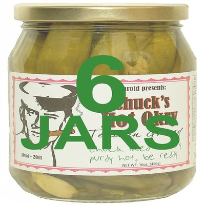 Harold's - Chucks Hot Okra - Gourmet Spicy Okra - Packed With Fresh Garlic and Habanero - Made in Texas