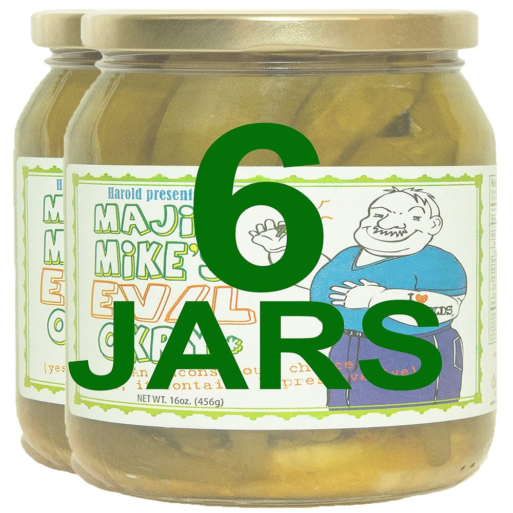 Harold's - Majik Mikes Evil Okra - Sweet and Spicy Okra - Made With Pickled Onion and Habanero - Made in Texas