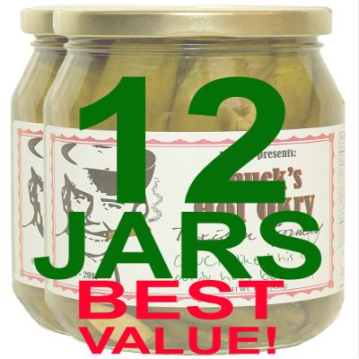 Harold's - Chucks Hot Okra - Gourmet Spicy Okra - Packed With Fresh Garlic and Habanero - Made in Texas