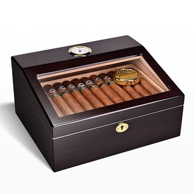 Humidor Sealed moisturizing Office Cigar Cedar Wood Cigar Box with Lock can Hold 40 Cigars