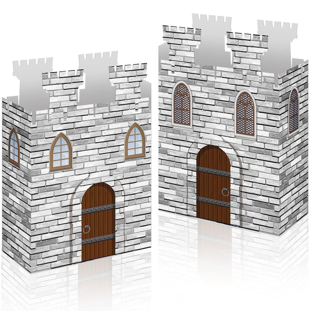 12 Pcs Castle Favor Boxes Medieval Party Decorations Cardboard Castle DIY Candy Treat Gift Box for Medieval Knight Princess Birthday Party Table Decorations