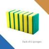 HOMESmith - Large Heavy Duty Scrub Sponge - Dual Sided Dish Washing & Cleaning Scourer - Absorbent, Non-Scratch, Reusable - Pack of 6 view 3