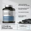 Horbaach Choline Bitartrate Supplement | 1000mg | 250 Capsules | High Potency | Non-GMO, Gluten Free view 3