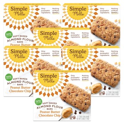 Almond Flour Snack Bars (Peanut Butter Chocolate) with Organic Coconut Oil, Chia Seeds, Sunflower Seeds, and Flax Seeds, 6oz, 6 Count