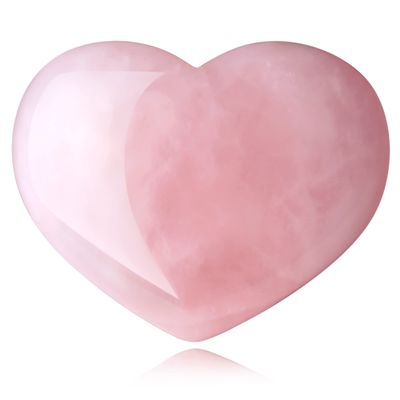 1.8" Rose Quartz Heart Stone Healing Crystals Love Stones Decor Pocket Meditation Palm Worry Gemstone Reiki Energy Balancing Mother's Day Gift