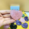 1.8" Rose Quartz Heart Stone Healing Crystals Love Stones Decor Pocket Meditation Palm Worry Gemstone Reiki Energy Balancing Mother's Day Gift view 3