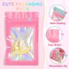 100 Pack Holographic Mylar Bags, Small Packaging Bags with Clear Window, Resealable Bag for Small Business, Candy Jewelry Sample Packaging (Pink, 2.4 x 3.9 Inch) view 3