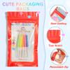 100 Pieces Smell Proof Mylar Resealable Bags, Holographic Packaging Bags, Resealable Odor Foil Pouch Zip Bag with Clear Window for Food Storage and Lipgloss, Jewelry Lash (Red, 3.5 x 6.3 Inch) view 3