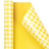 WRAPAHOLIC 30 Inch Reversible Wrapping Paper Roll - Jumbo Roll Yellow and White Plaid Design for Birthday, Holiday, Wedding, Baby Shower and More Occasions - 30 Inch x 33 Feet view 3