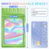 100 Pieces Smell Proof Mylar Resealable Bags, Holographic Packaging Bags, Resealable Odor Foil Pouch Zipper Bag with Clear Window for Food Storage and Lipgloss, Jewelry Lash(Green, 3.1 x 5.1 Inch) view 2