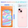 100 Pieces Smell Proof Mylar Resealable Bags, Holographic Packaging Bags, Resealable Odor Foil Pouch Zip Bags with Clear Window for Food Storage and Lipgloss, Jewelry Lash (Orange, 3.5 x 6.3 Inch) view 2