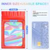 100 Pieces Smell Proof Mylar Bags, Holographic Packaging Bags, Resealable Odor Foil Pouch Zipper Bag with Clear Window for Food Storage and Lipgloss, Jewelry Lash (Red, 3 x 4.7 Inch) view 2