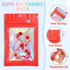 100 Pieces Smell Proof Mylar Bags, Holographic Packaging Bags, Resealable Odor Foil Pouch Zipper Bag with Clear Window for Food Storage and Lipgloss, Jewelry Lash (Red, 3 x 4.7 Inch) view 3