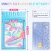 100 Pack Holographic Bags, Smell Proof Packaging Bags, Clear Window Resealable Odor Foil Pouch Mylar Bag for Food Storage and Lipgloss, Jewelry Lash (Blue, 3 x 4.7 Inch) view 2