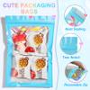 100 Pieces Smell Proof Mylar Resealable Bags, Holographic Packaging Bags, Resealable Odor Foil Pouch Zip Bags with Clear Window for Food Storage and Lipgloss, Jewelry Lash (Blue, 6.3 x 9.4 Inch) view 3