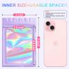 100 Pack Holographic Mylar Bags, Packaging Bags, Clear Window Resealable Odor Foil Pouch Bag for Food Storage and Lipgloss, Jewelry Lash (Purple, 4 x 6 Inch) view 2
