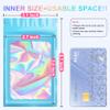 100 Pieces Smell Proof Mylar Resealable Bags, Holographic Packaging Bags, Resealable Odor Foil Pouch Zip Bag with Clear Window for Food Storage and Lipgloss, Jewelry Lash (Blue, 3.1 x 5.1 Inch) view 2