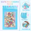 100 Pieces Smell Proof Mylar Resealable Bags, Holographic Packaging Bags, Resealable Odor Foil Pouch Zip Bag with Clear Window for Food Storage and Lipgloss, Jewelry Lash (Blue, 3.1 x 5.1 Inch) view 3
