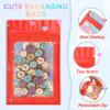 100 Pieces Smell Proof Mylar Resealable Bags, Holographic Packaging Bags, Resealable Odor Foil Pouch Zip Bag with Clear Window for Food Storage and Lipgloss, Jewelry Lash (Red, 3.1 x 5.1 Inch) view 3