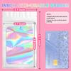 100 Pieces Smell Proof Mylar Bags, Holographic Packaging Bags, Resealable Odor Foil Pouch Zipper Bag with Clear Window for Food Storage and Lipgloss, Jewelry Lash (White, 3.1 x 5.1 Inch) view 2
