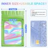 100 Pack Holographic Bags,Smell Proof Packaging Bags, Clear Window Resealable Odor Foil Pouch Mylar Bags for Food Storage and Lipgloss, Jewelry Lash (Green, 3 x 4.7 Inch) view 2