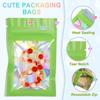 100 Pack Holographic Bags,Smell Proof Packaging Bags, Clear Window Resealable Odor Foil Pouch Mylar Bags for Food Storage and Lipgloss, Jewelry Lash (Green, 3 x 4.7 Inch) view 3