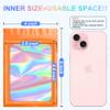 100 Pieces Resealable Mylar Bags, Holographic Packaging Bags, Resealable Odor Foil Pouch Zipper Bag with Clear Window for Food Storage and Lipgloss, Jewelry Lash (Orange, 4 x 6 Inch) view 2
