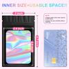 100 Pieces Smell Proof Mylar Bags, Holographic Packaging Bags, Resealable Odor Foil Pouch Zipper Bag with Clear Window for Food Storage and Lipgloss, Jewelry Lash(Black, 3 x 4.7 Inch) view 2