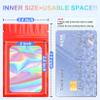 100 Pieces Smell Proof Mylar Bags, Holographic Packaging Bags, Resealable Odor Foil Pouch Zipper Bag with Clear Window for Food Storage and Lipgloss, Jewelry Lash (Red, 2.4 x 3.9 Inch) view 2